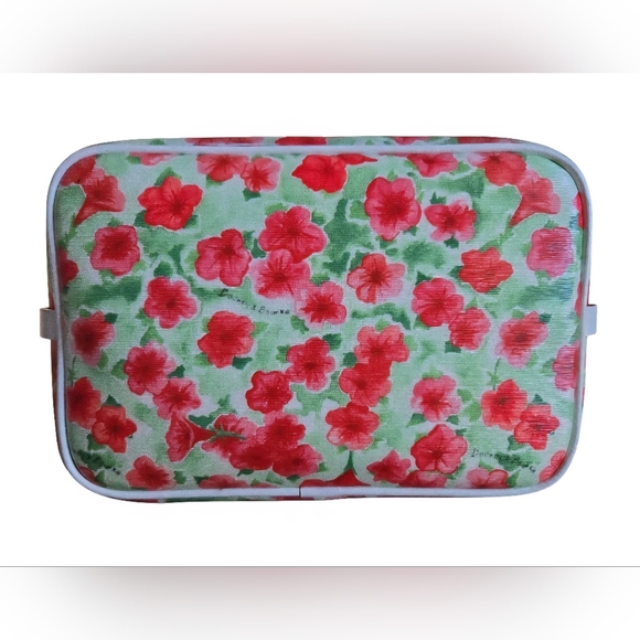 Dooney & Bourke Red and White Floral Drawstring Bucket Bag - Picture 5 of 16